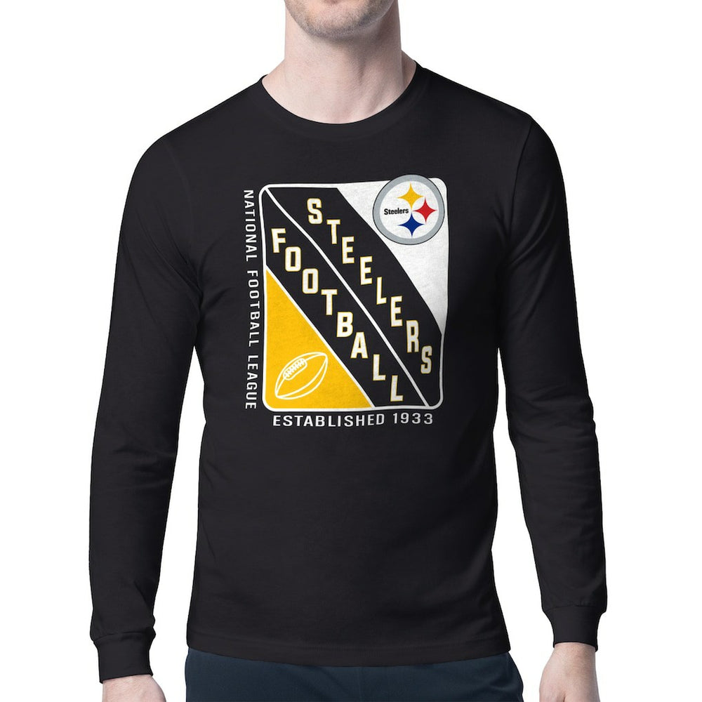 Pittsburgh Steelers Starter Shield Logo Long Sleeve T-Shirt Black - NFL