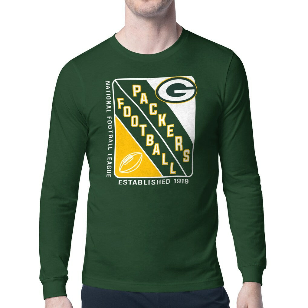 Green Bay Packers Starter Shield Logo Long Sleeve T-Shirt Olive - NFL
