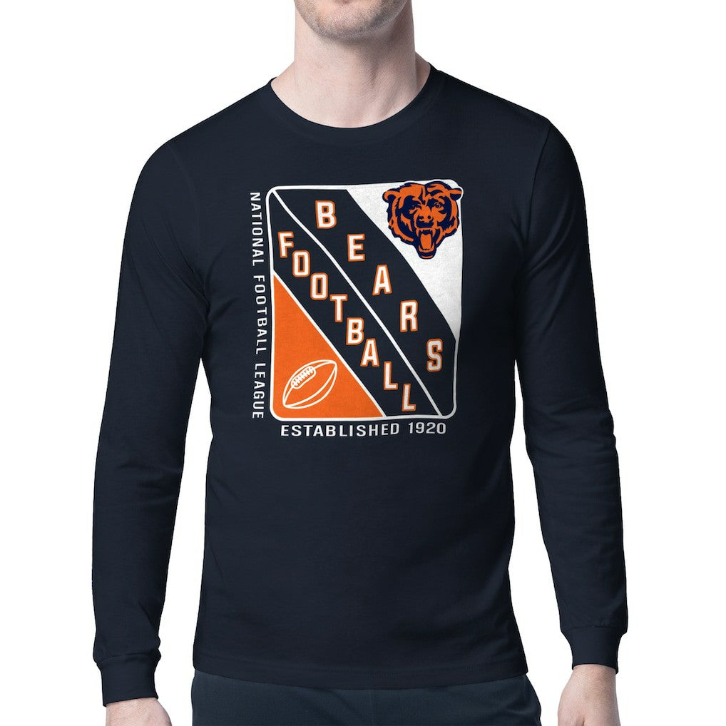 Chicago Bears Starter Shield Logo Long Sleeve T-Shirt Navy - NFL