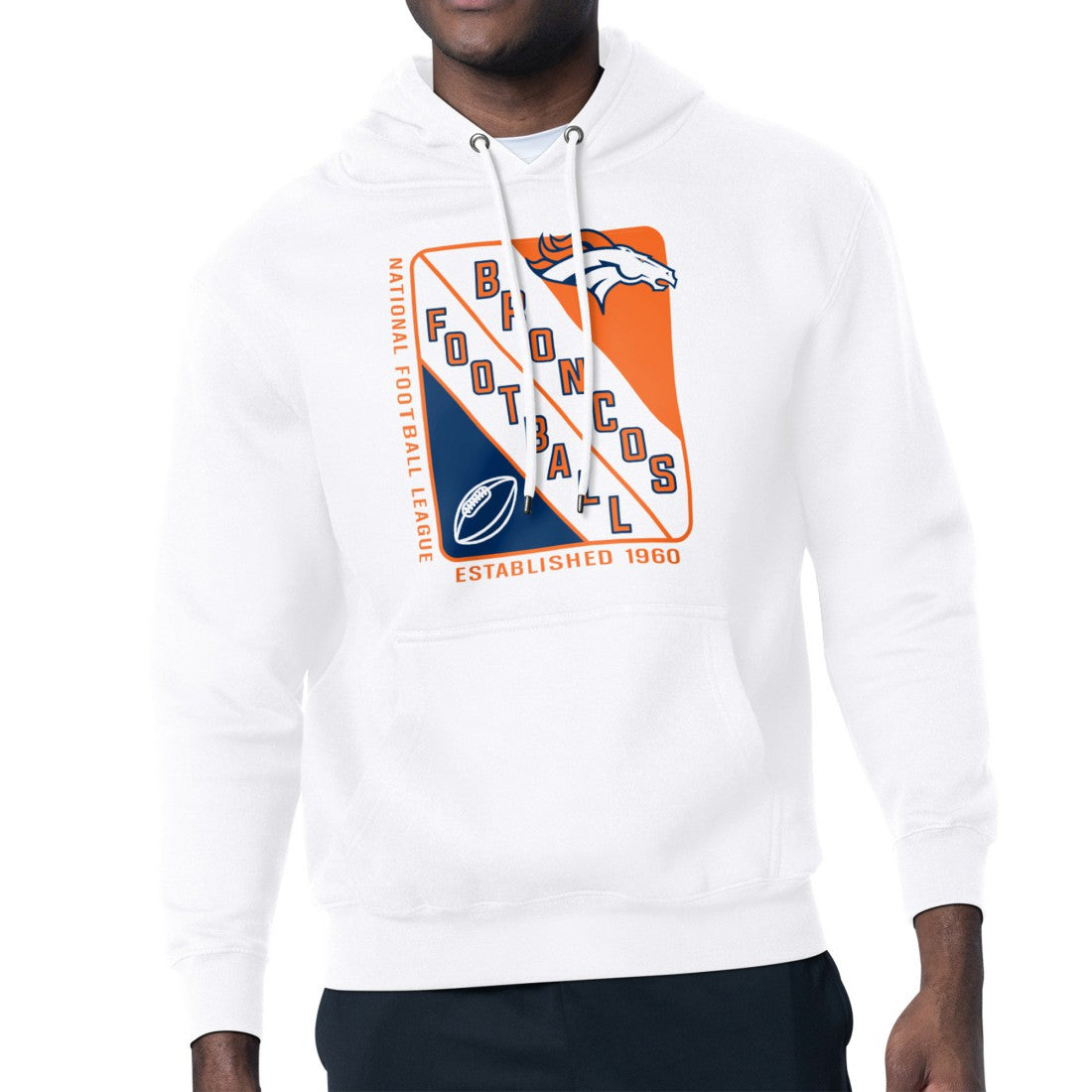 Denver Broncos Starter Shield Logo Pullover Hoodie White - NFL