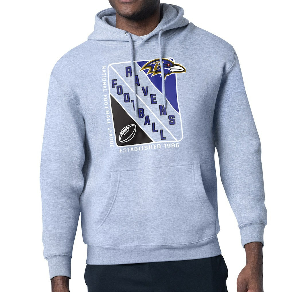 Baltimore Ravens Starter Shield Logo Pullover Hoodie Heather Gray - NFL