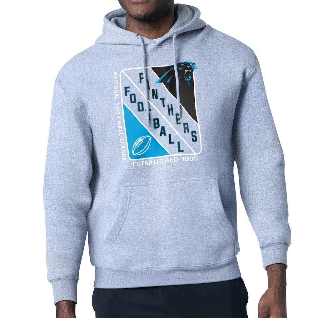 Carolina Panthers Starter Shield Logo Pullover Hoodie Heather Gray - NFL