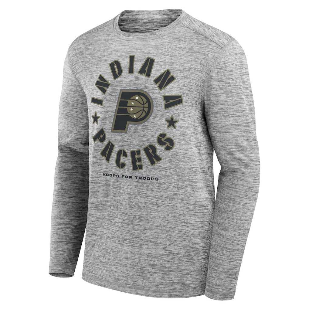 Fanatics - Indiana Pacers NBA Hoops for Troops Long Sleeve T-Shirt - Heather Gray