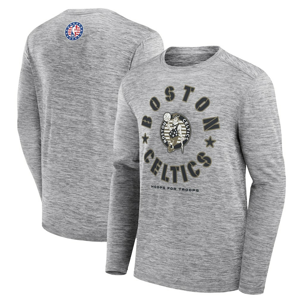 Fanatics - Boston Celtics NBA Hoops for Troops Long Sleeve T-Shirt - Heather Gray