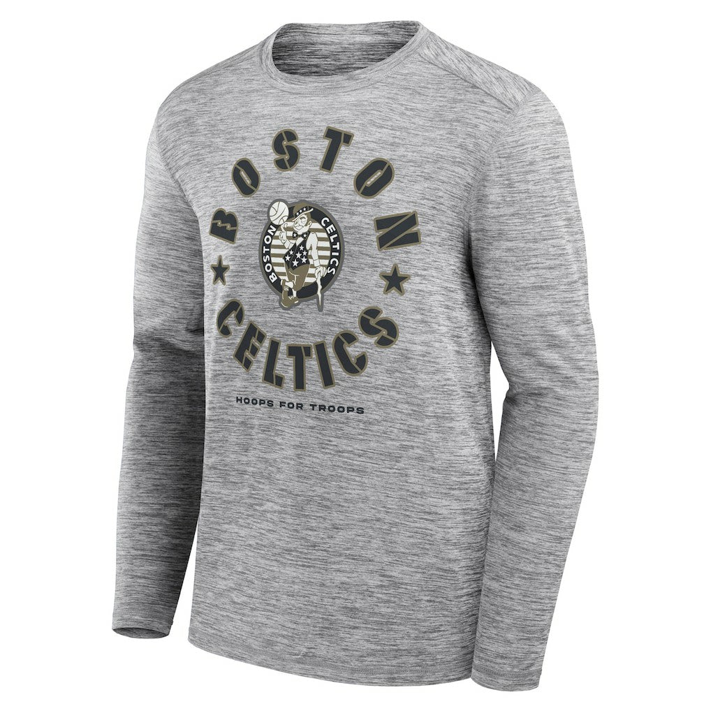 Fanatics - Boston Celtics NBA Hoops for Troops Long Sleeve T-Shirt - Heather Gray