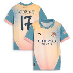 Puma Kevin De Bruyne Manchester City Youth 2024/25 Fourth Replica Player Jerseys - Blue