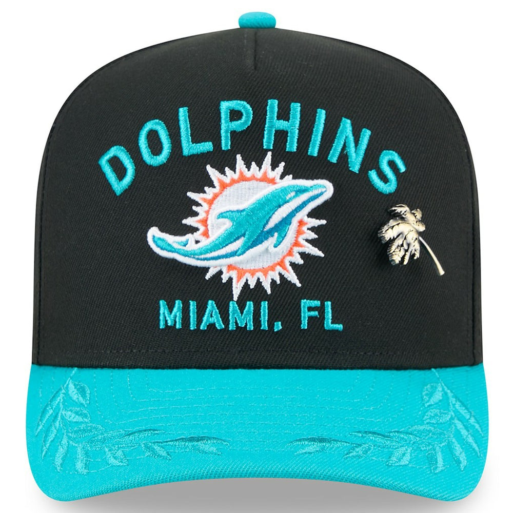 Miami Dolphins New Era 2025 NFL Draft On Stage A-Frame 59FIFTY Fitted Hat Black/Aqua - NFL