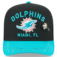 Miami Dolphins New Era 2025 NFL Draft On Stage A-Frame 59FIFTY Fitted Hat Black/Aqua - NFL