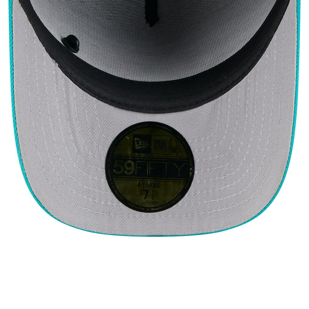 Miami Dolphins New Era 2025 NFL Draft On Stage A-Frame 59FIFTY Fitted Hat Black/Aqua - NFL