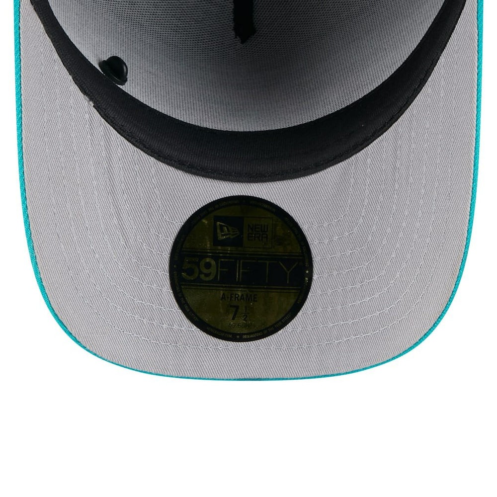 Miami Dolphins New Era 2025 NFL Draft On Stage A-Frame 59FIFTY Fitted Hat Black/Aqua - NFL