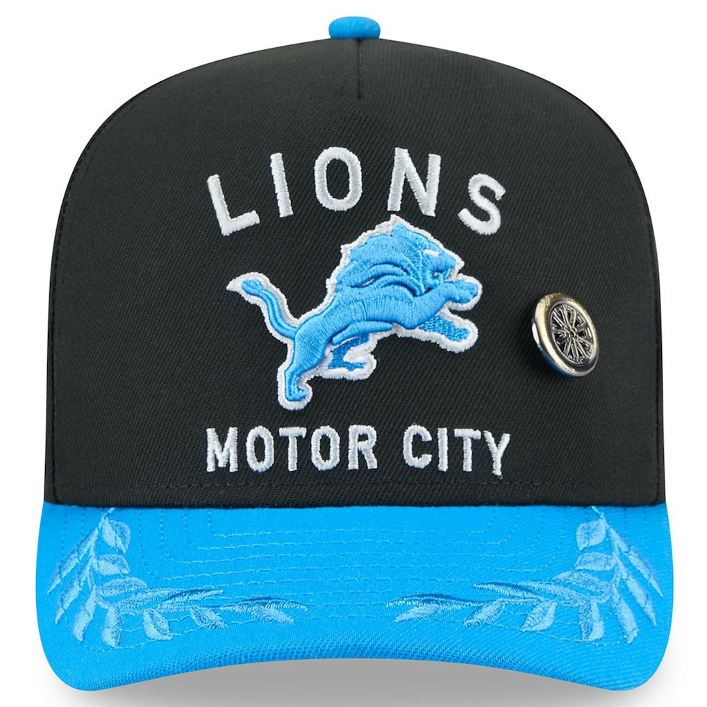 Detroit Lions New Era 2025 NFL Draft On Stage A-Frame 59FIFTY Fitted Hat Black/Blue - NFL