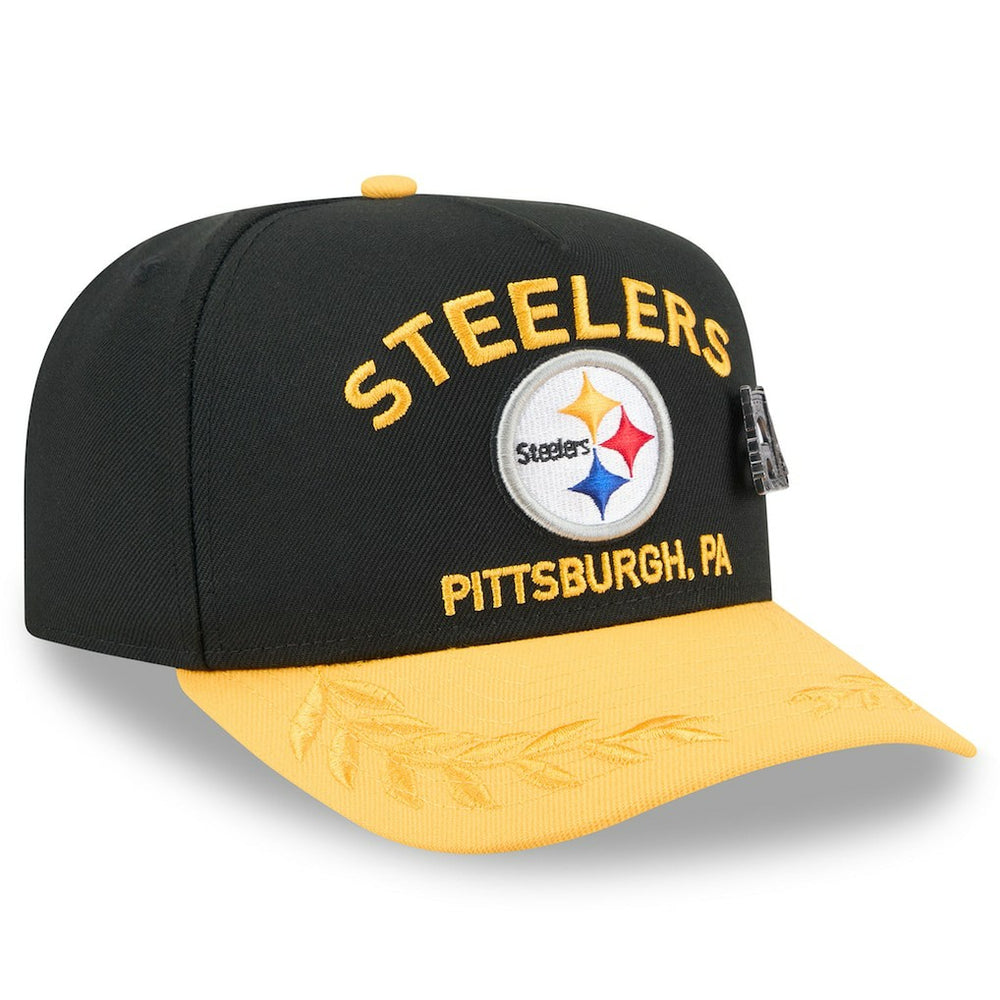 Pittsburgh Steelers New Era 2025 NFL Draft On Stage A-Frame 59FIFTY Fitted Hat Black/Gold - NFL