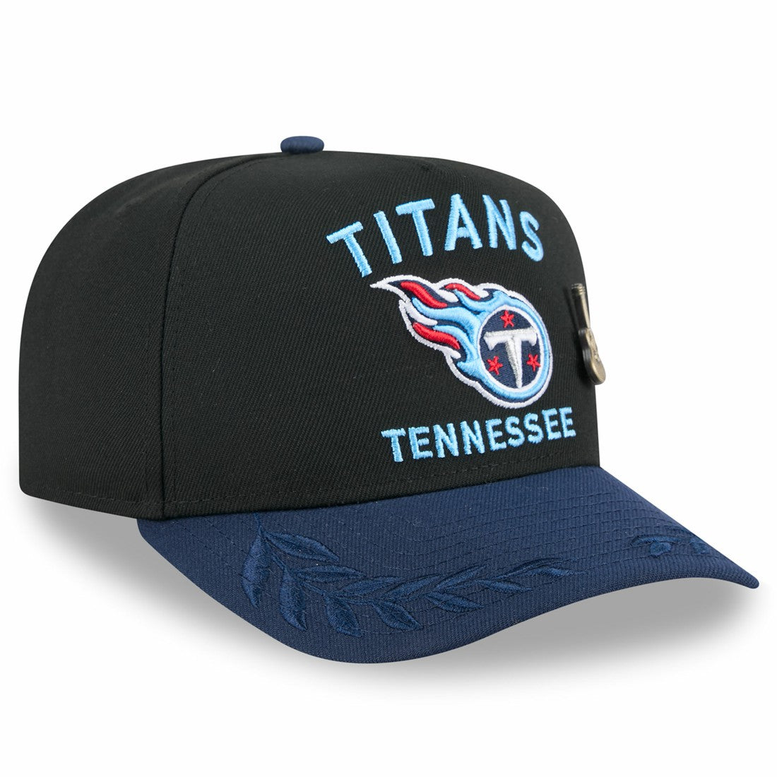 Tennessee Titans New Era 2025 NFL Draft On Stage A-Frame 59FIFTY Fitted Hat Black/Navy - NFL