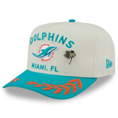 Miami Dolphins New Era 2025 NFL Draft A-Frame 59FIFTY Fitted Hat Cream/Aqua - NFL