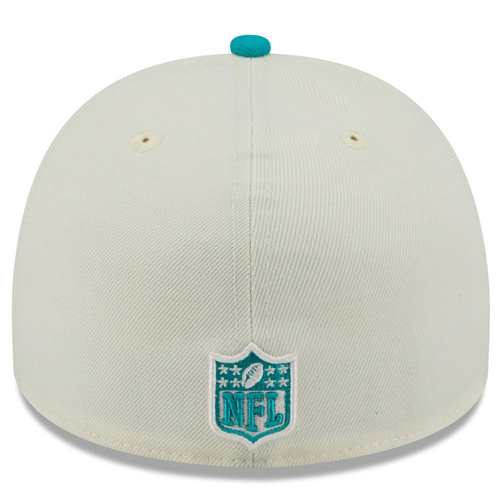 Miami Dolphins New Era 2025 NFL Draft A-Frame 59FIFTY Fitted Hat Cream/Aqua - NFL