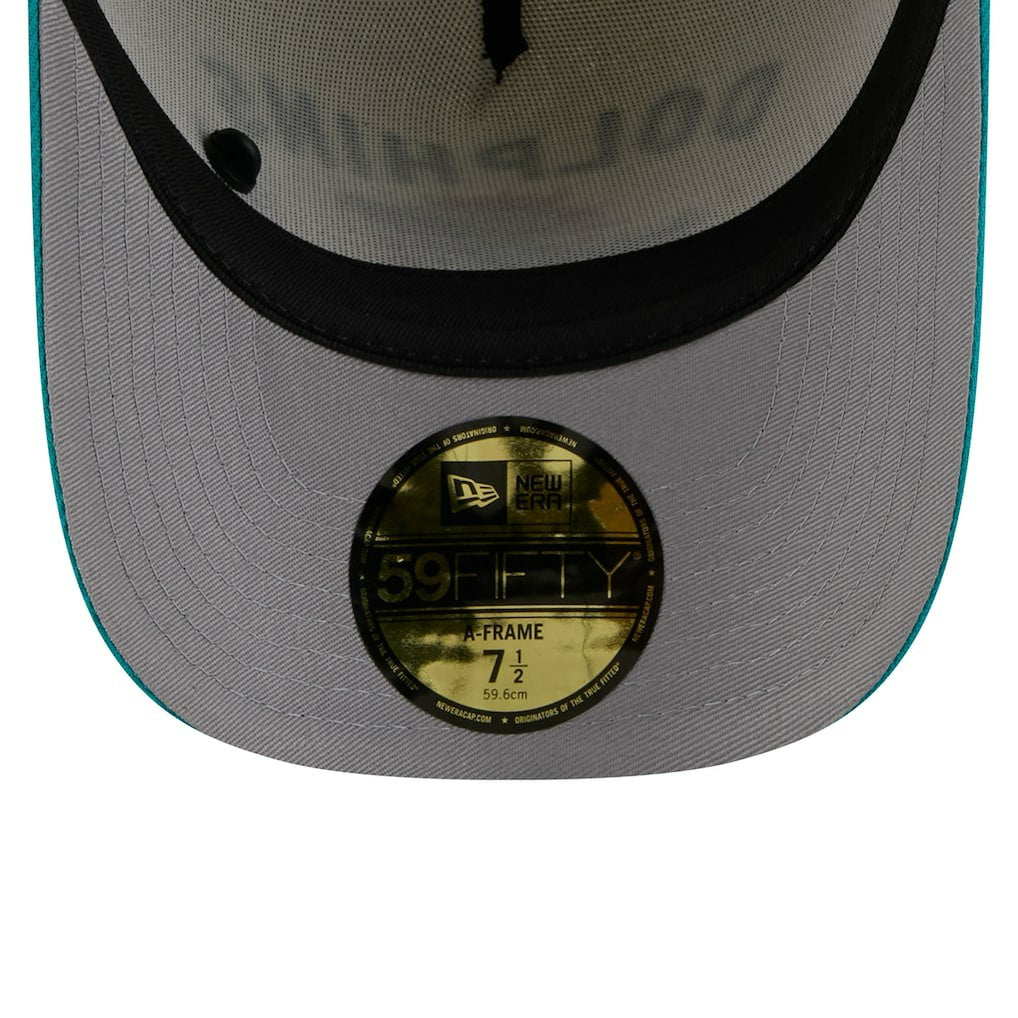 Miami Dolphins New Era 2025 NFL Draft A-Frame 59FIFTY Fitted Hat Cream/Aqua - NFL