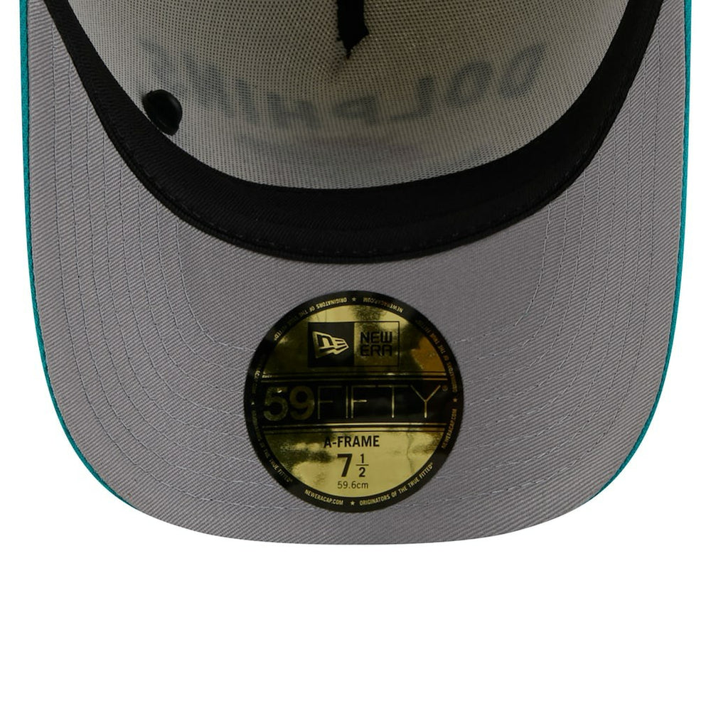 Miami Dolphins New Era 2025 NFL Draft A-Frame 59FIFTY Fitted Hat Cream/Aqua - NFL