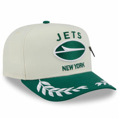 New York Jets New Era 2025 NFL Draft A-Frame 59FIFTY Fitted Hat Cream/Green - NFL