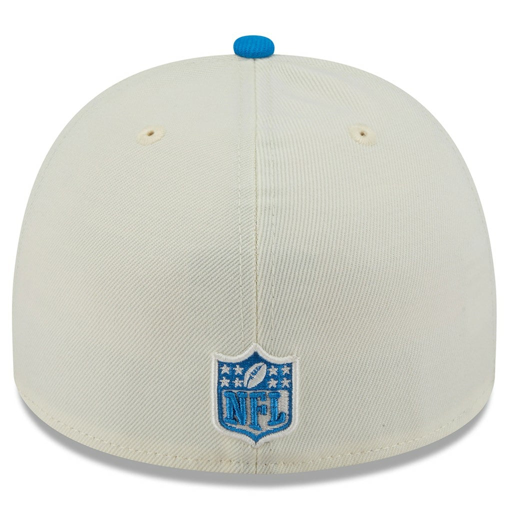 Detroit Lions New Era 2025 NFL Draft A-Frame 59FIFTY Fitted Hat Cream/Blue - NFL