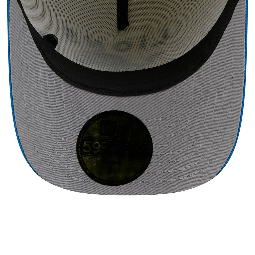 Detroit Lions New Era 2025 NFL Draft A-Frame 59FIFTY Fitted Hat Cream/Blue - NFL