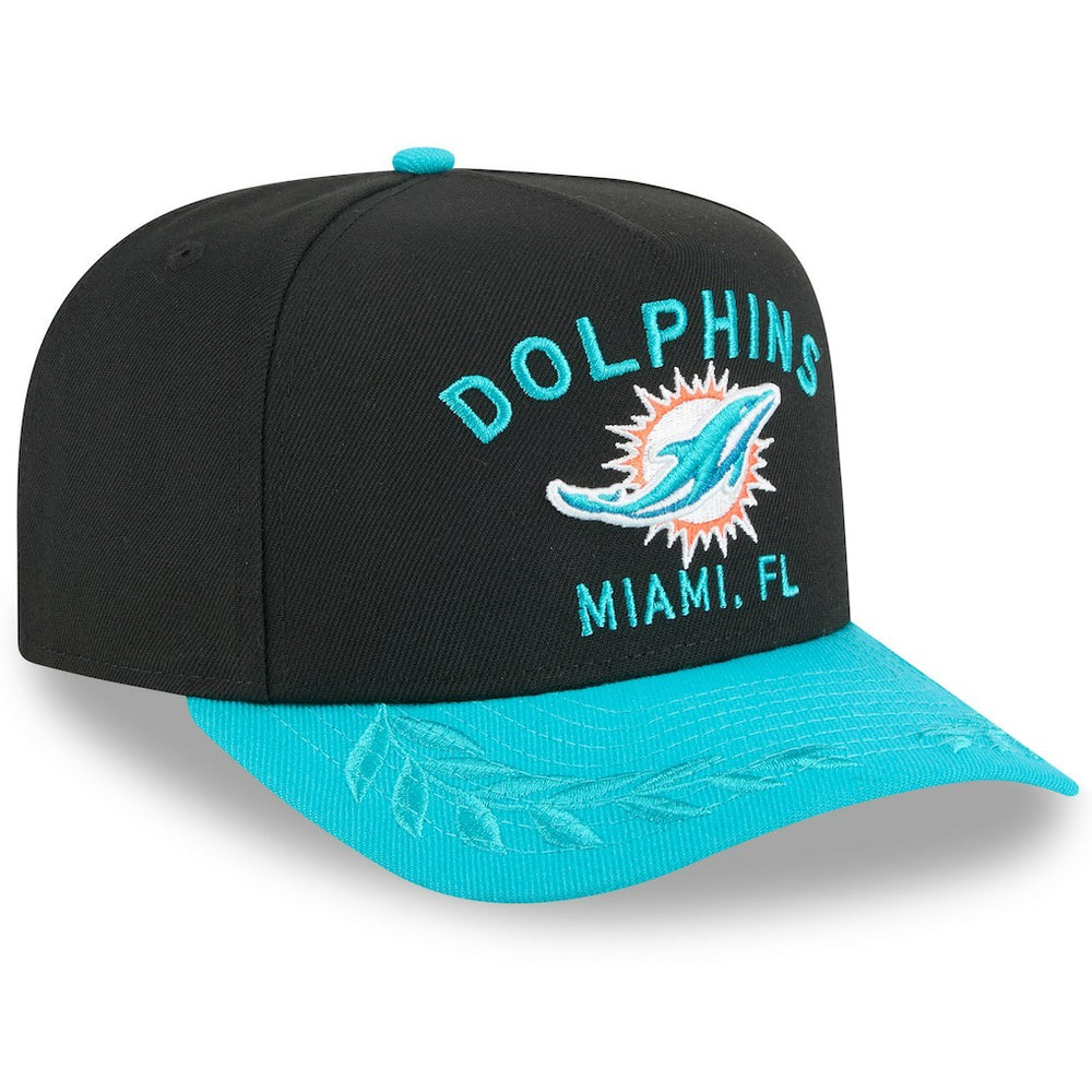 Miami Dolphins New Era 2025 NFL Draft A-Frame 9FIFTY Snapback Hat Black/Aqua - NFL