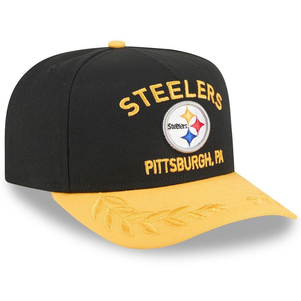 Pittsburgh Steelers New Era 2025 NFL Draft A-Frame 9FIFTY Snapback Hat Black/Gold - NFL