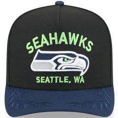 Seattle Seahawks New Era 2025 NFL Draft A-Frame 9FIFTY Snapback Hat Black/College Navy - NFL