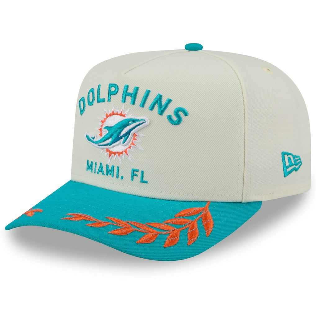 Miami Dolphins New Era 2025 NFL Draft A-Frame 9FIFTY Snapback Hat Cream/Aqua - NFL