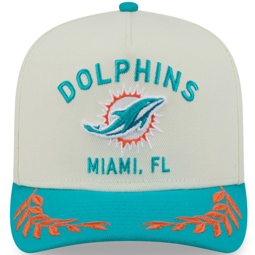 Miami Dolphins New Era 2025 NFL Draft A-Frame 9FIFTY Snapback Hat Cream/Aqua - NFL