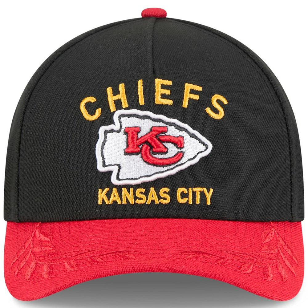 Kansas City Chiefs New Era 2025 NFL Draft 9FORTY A-Frame M-Crown Adjustable Hat Black/Red - NFL