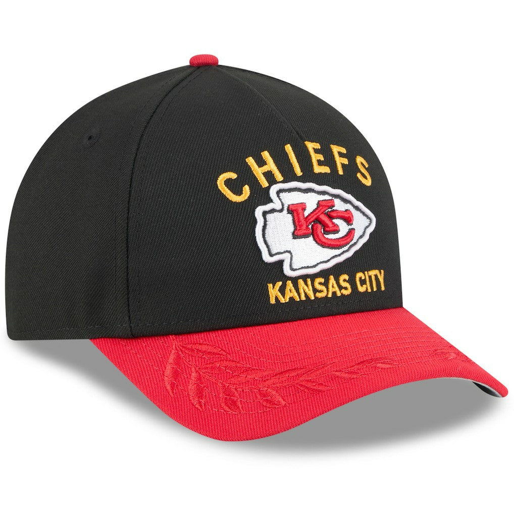 Kansas City Chiefs New Era 2025 NFL Draft 9FORTY A-Frame M-Crown Adjustable Hat Black/Red - NFL
