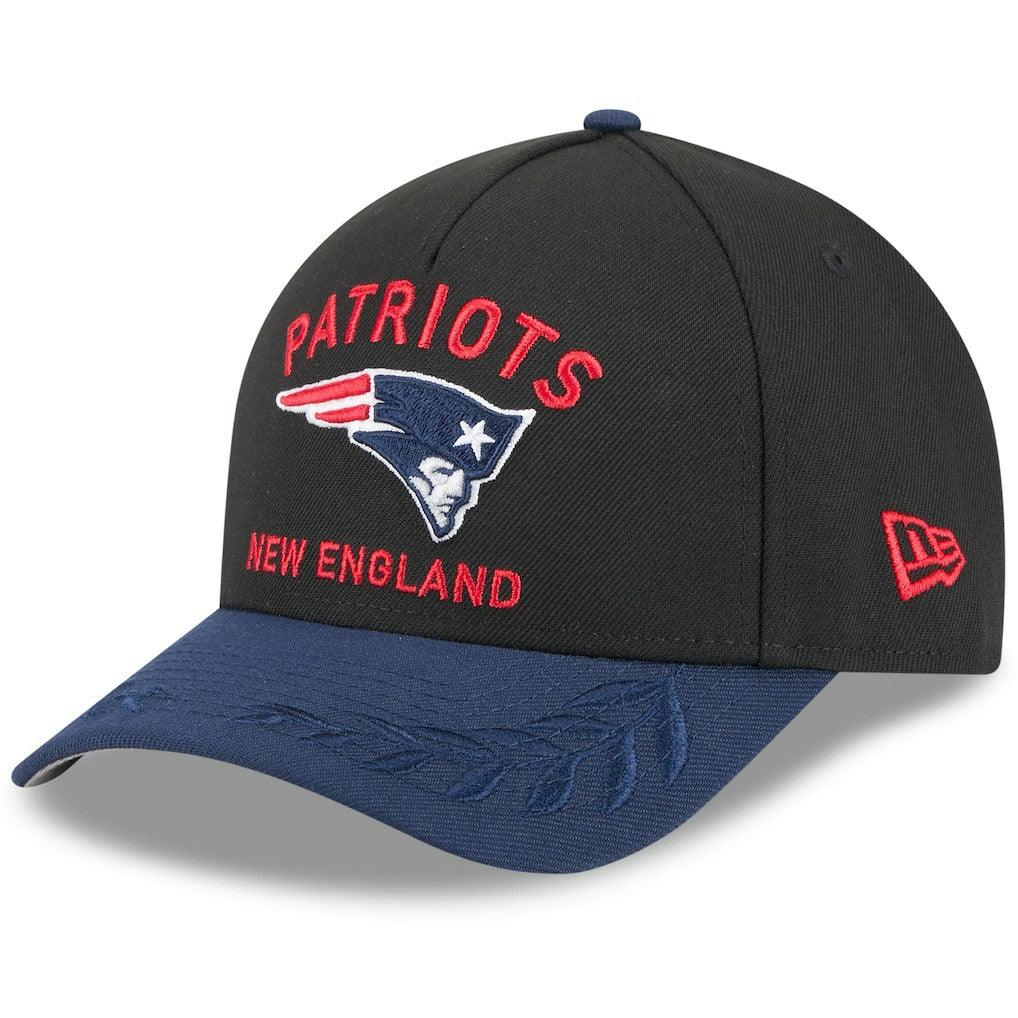 New England Patriots New Era 2025 NFL Draft 9FORTY A-Frame M-Crown Adjustable Hat Black/Navy - NFL