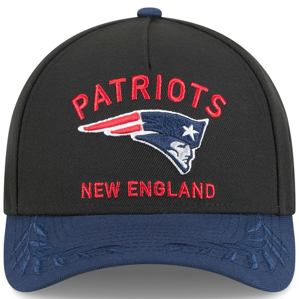 New England Patriots New Era 2025 NFL Draft 9FORTY A-Frame M-Crown Adjustable Hat Black/Navy - NFL