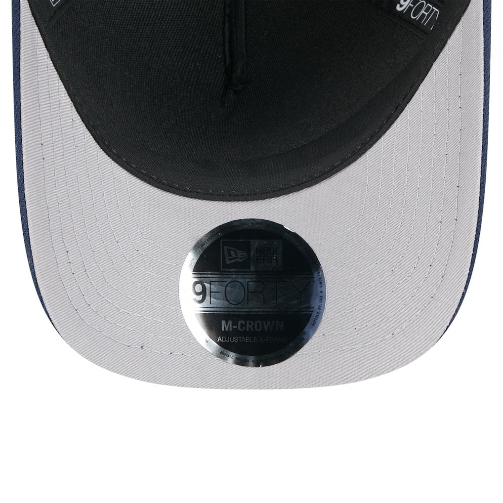 New England Patriots New Era 2025 NFL Draft 9FORTY A-Frame M-Crown Adjustable Hat Black/Navy - NFL
