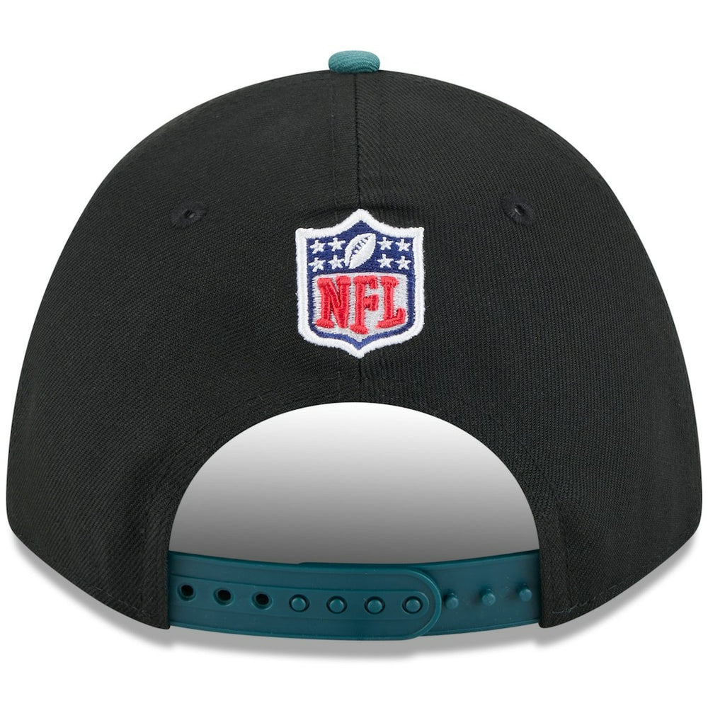 Philadelphia Eagles New Era 2025 NFL Draft 9FORTY A-Frame M-Crown Adjustable Hat Black/Midnight Green - NFL
