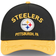 Pittsburgh Steelers New Era 2025 NFL Draft 9FORTY A-Frame M-Crown Adjustable Hat Black/Gold - NFL