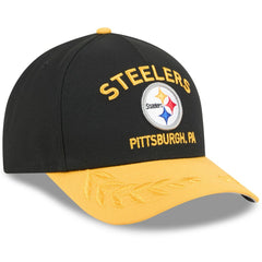 Pittsburgh Steelers New Era 2025 NFL Draft 9FORTY A-Frame M-Crown Adjustable Hat Black/Gold - NFL