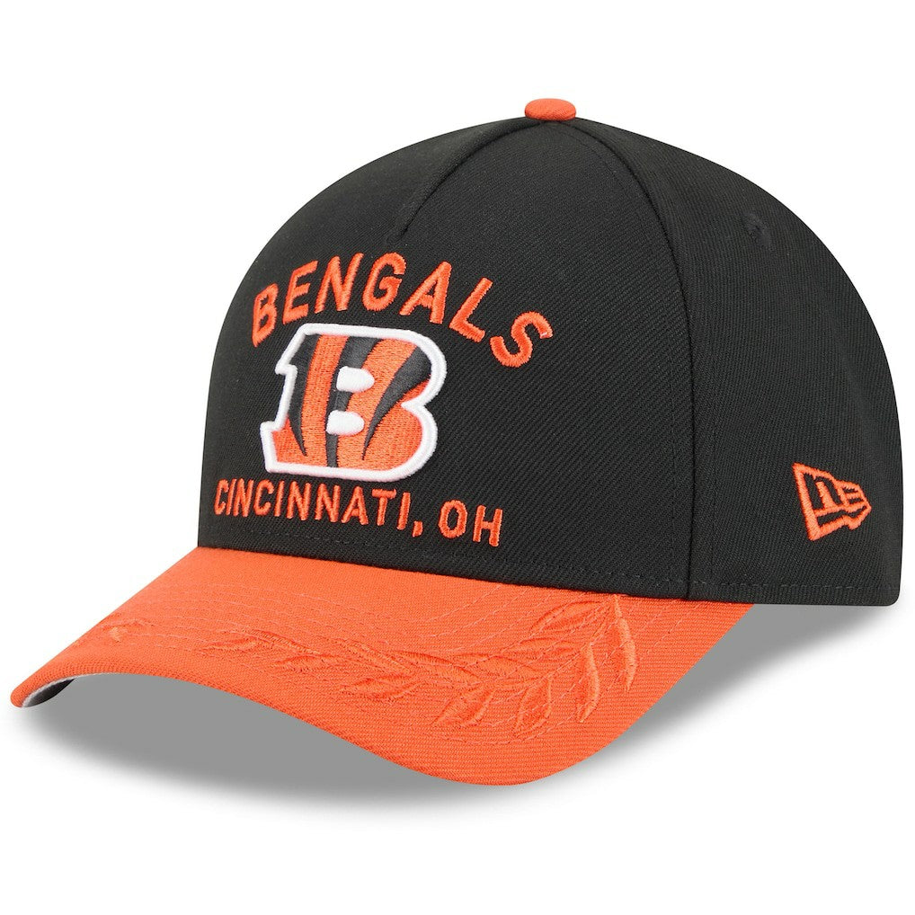 Cincinnati Bengals New Era 2025 NFL Draft 9FORTY A-Frame M-Crown Adjustable Hat Black/Orange - NFL