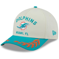 Miami Dolphins New Era 2025 NFL Draft 9FORTY A-Frame M-Crown Adjustable Hat Cream/Aqua - NFL