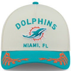 Miami Dolphins New Era 2025 NFL Draft 9FORTY A-Frame M-Crown Adjustable Hat Cream/Aqua - NFL