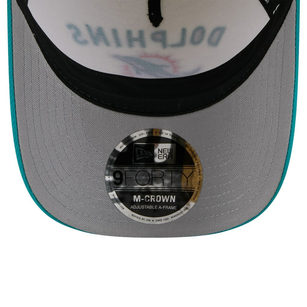 Miami Dolphins New Era 2025 NFL Draft 9FORTY A-Frame M-Crown Adjustable Hat Cream/Aqua - NFL