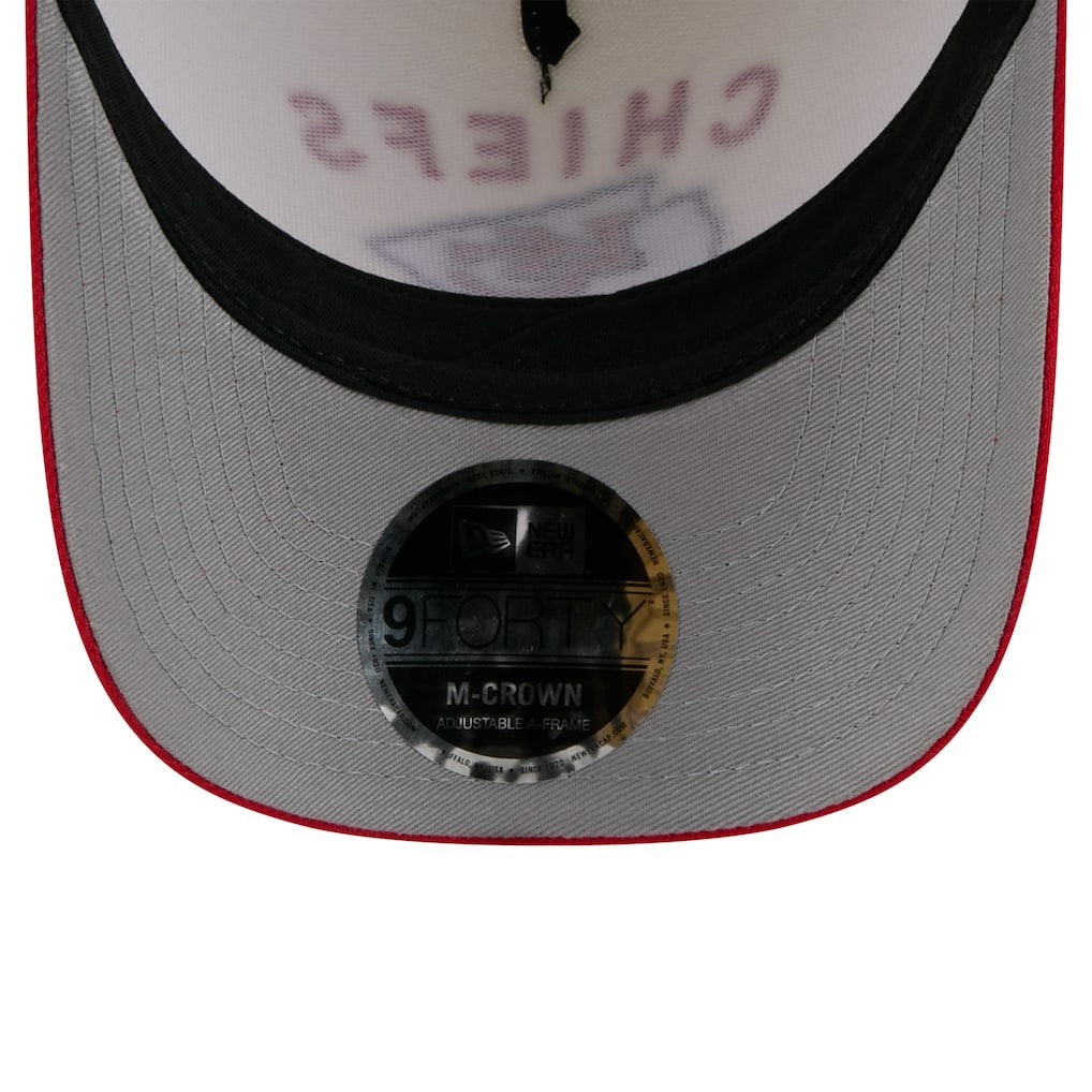 Kansas City Chiefs New Era 2025 NFL Draft 9FORTY A-Frame M-Crown Adjustable Hat Cream/Red - NFL