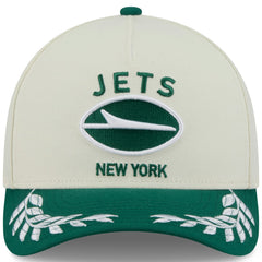 New York Jets New Era 2025 NFL Draft 9FORTY A-Frame M-Crown Adjustable Hat Cream/Green - NFL