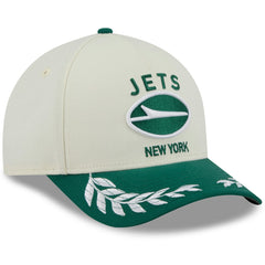 New York Jets New Era 2025 NFL Draft 9FORTY A-Frame M-Crown Adjustable Hat Cream/Green - NFL