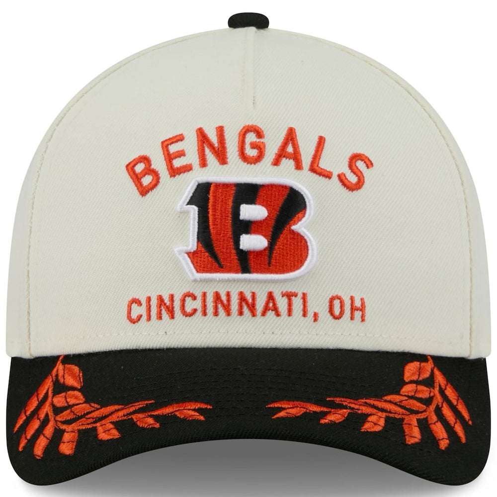 Cincinnati Bengals New Era 2025 NFL Draft 9FORTY A-Frame M-Crown Adjustable Hat Cream/Black - NFL