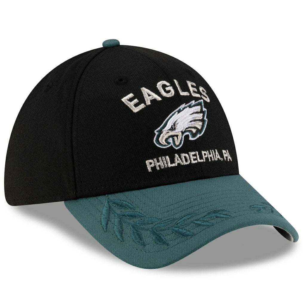 Philadelphia Eagles New Era 2025 NFL Draft 39THIRTY Flex Hat Black/Midnight Green - NFL
