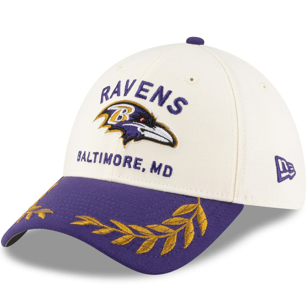 Baltimore Ravens New Era 2025 NFL Draft 39THIRTY Flex Hat Cream/Purple - NFL