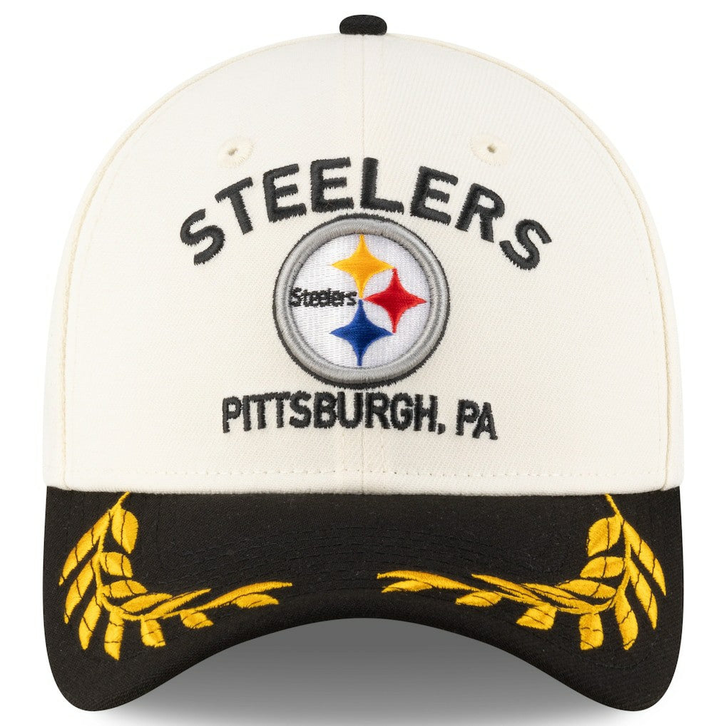 Pittsburgh Steelers New Era 2025 NFL Draft 39THIRTY Flex Hat Cream/Black - NFL