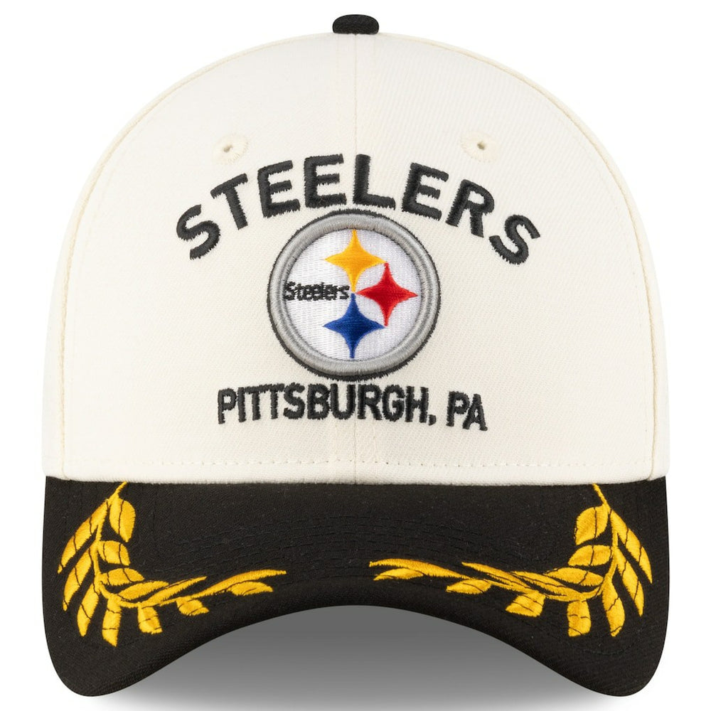 Pittsburgh Steelers New Era 2025 NFL Draft 39THIRTY Flex Hat Cream/Black - NFL