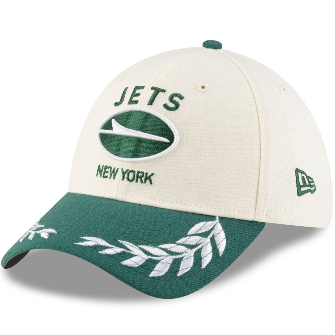 New York Jets New Era 2025 NFL Draft 39THIRTY Flex Hat Cream/Green - NFL